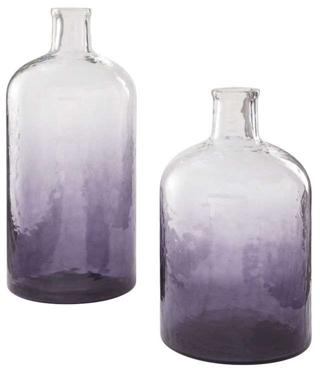 Signature Design by Ashley® Maleah Set of 2 Purple Vases-A2000322 | The