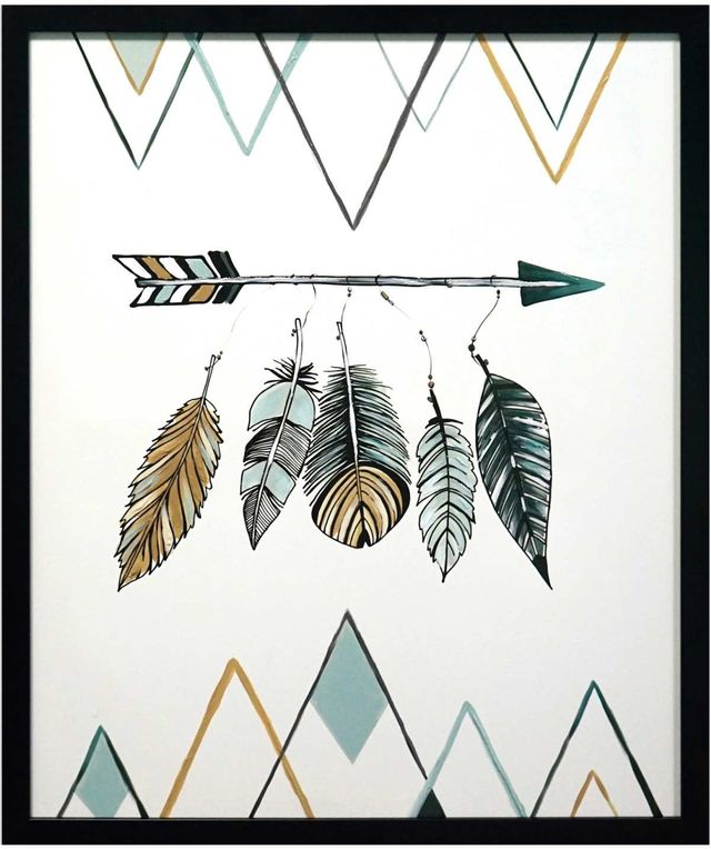 Signature Design by Ashley® Adaley White Feather and Arrow Wall Art-0