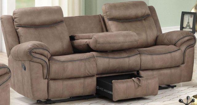 New Classic® Home Furnishings Harley Light Brown Sofa with Dual Recliner, Urner's