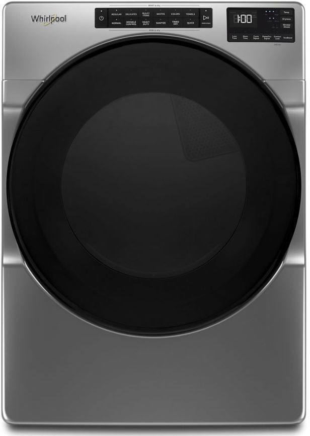 Whirlpool® 7.4 Cu. Ft. Chrome Shadow Front Load Gas Dryer -0