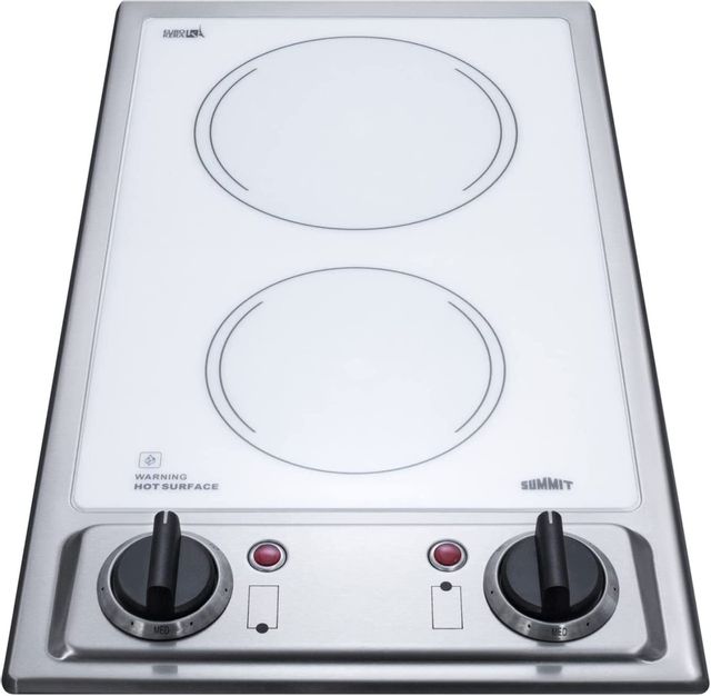 Summit® 12" Brushed Stainless Steel Frame Electric Cooktop 3