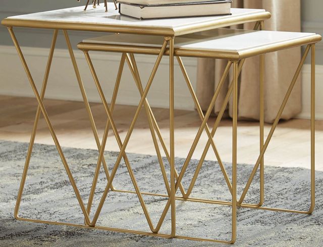 Coaster® Modern Marble And Gold Nesting Table Set