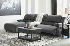 Signature Design by Ashley® Clonmel Charcoal 3-Piece Reclining Sectional with Chaise and Power