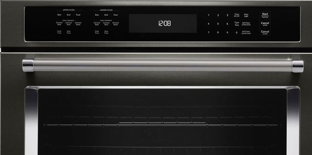 KitchenAid® 27" Black Stainless Steel with PrintShield™ Finish Electric Built In Single Oven 1