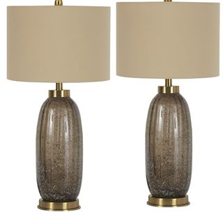 Signature Design by Ashley® Aaronby Taupe Set of 2 Glass Table Lamps