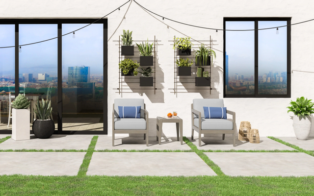 homestyles® Sustain 3-Piece Gray Outdoor Conversation Set-3