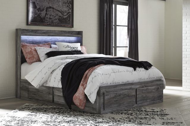 Signature Design by Ashley® Baystorm Gray King Panel Bed with 4 Storage Drawers 6