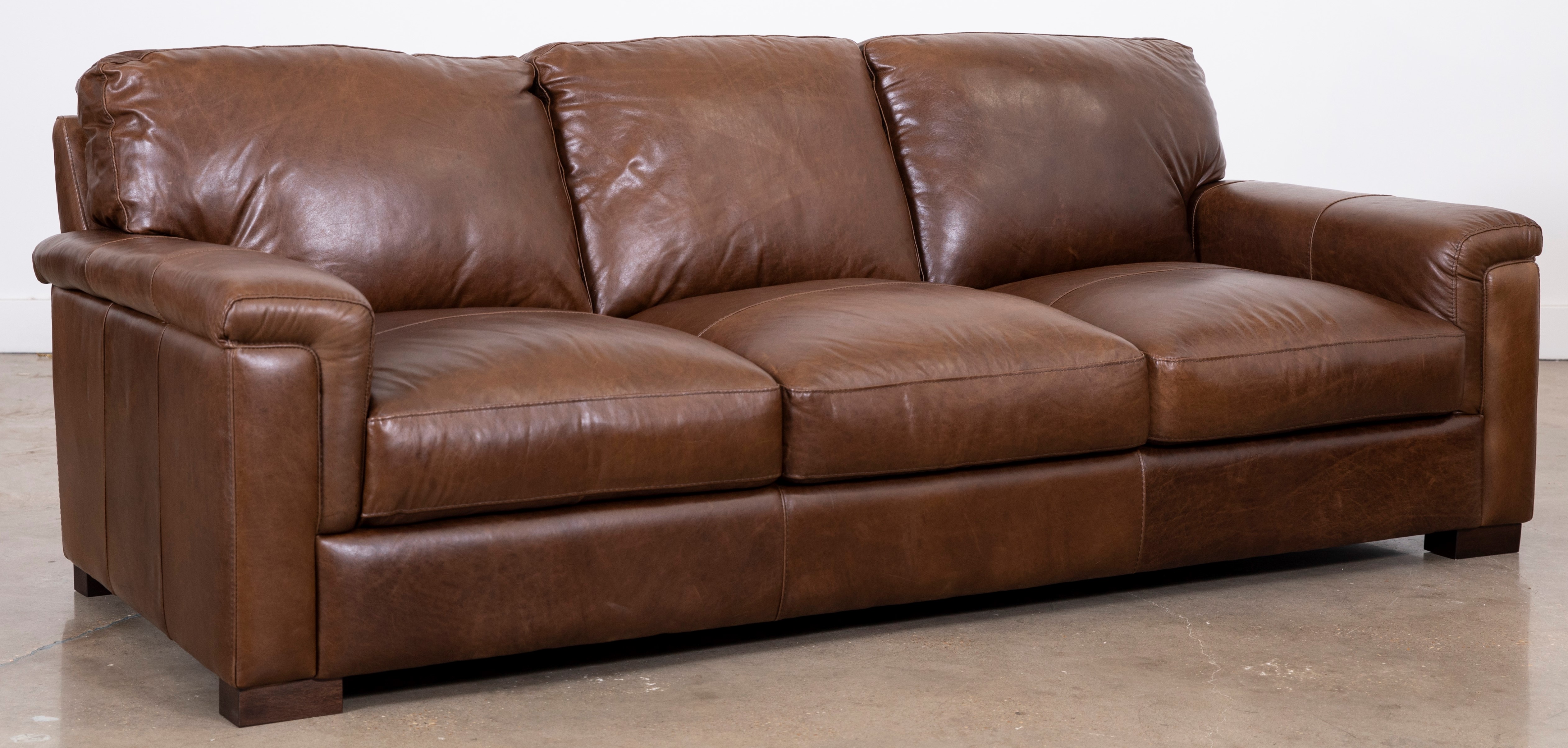softline leather sofa in splendor chestnut