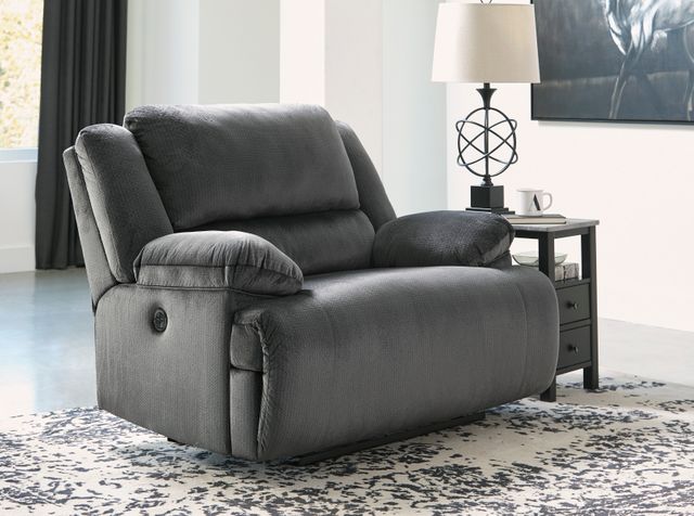 Signature Design by Ashley® Clonmel Charcoal Zero Wall Power Wide Seat Recliner 5