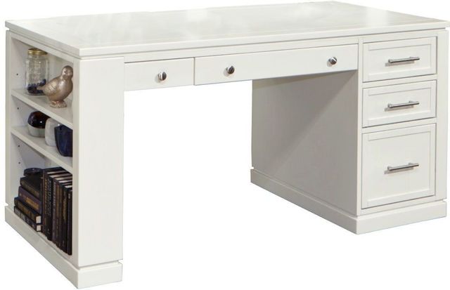 Parker House® Catalina 60" Cottage White Writing Desk Top with Power Center and USB 1