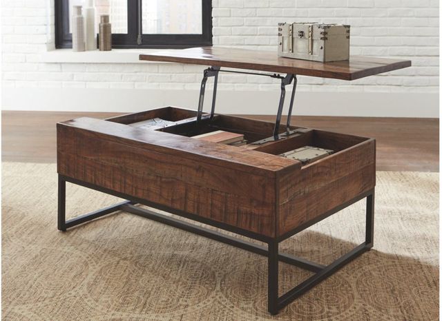 Signature Design by Ashley® Hirvanton Warm Brown Lift Top Coffee Table-1