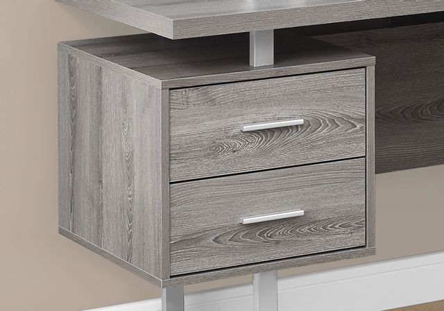 Computer Desk, Home Office, Corner, Left, Right Set-Up, Storage Drawers,  70L, L Shape, Work, Laptop, Metal, Laminate, Black, Grey, Contemporary,  Modern, Big Sandy Superstore