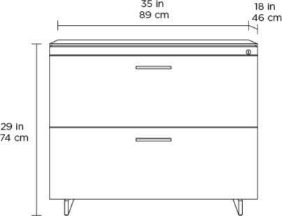 BDI Sequel® Satin Nickel/Walnut Lateral File Cabinet 3