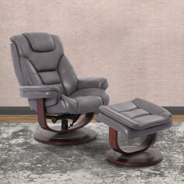 Parker House® Monarch Ice Manual Reclining Swivel Chair and Ottoman 1