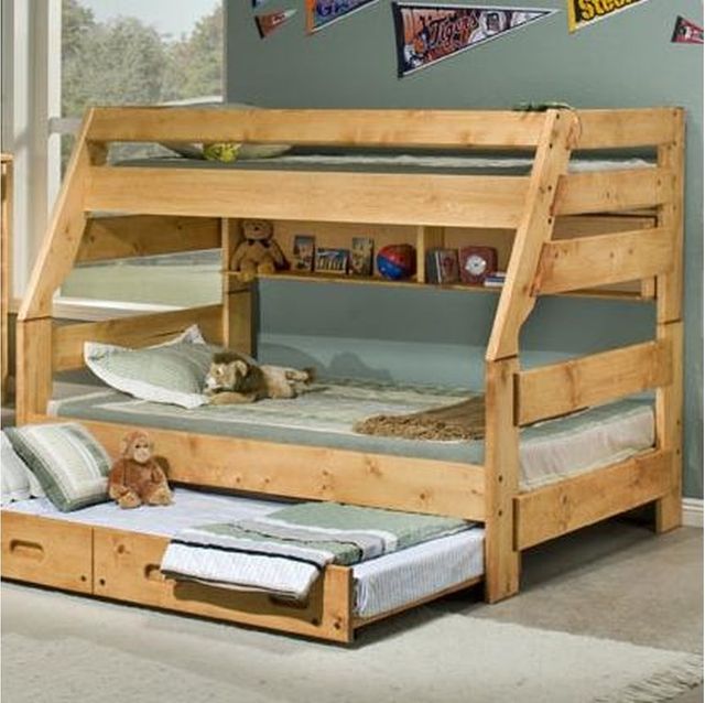 Trendwood Inc. Bunkhouse High Sierra Cinnamon Twin/Full Bunk Bed with Trundle and Trundle Mattress-0