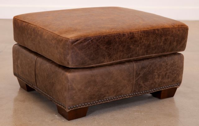 USA Premium Leather Furniture 9397 Ancient Brown All Leather Ottoman-0