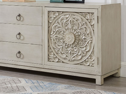 Liberty Furniture Sundance Antique Linen Finish 2 Door 3 Drawer Accent Cabinet-1