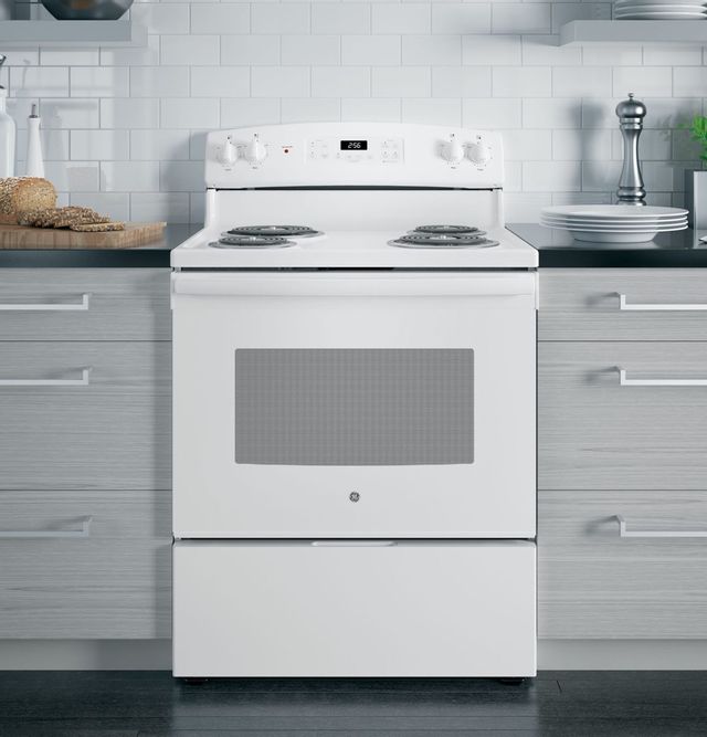 GE® 30" Free Standing Electric Range-White- Close Out 6