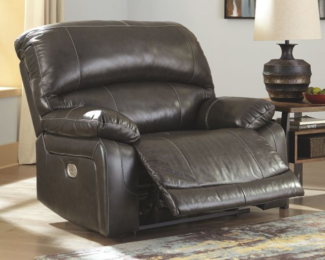 Signature Design by Ashley® Hallstrung Gray Zero Wall Power Wide Recliner with Adjustable Headrest-3