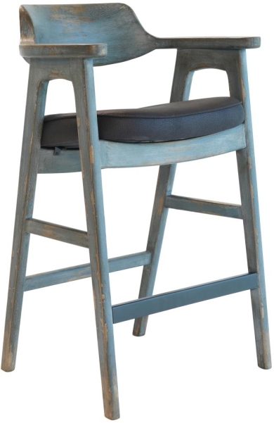 distressed blue bar stools