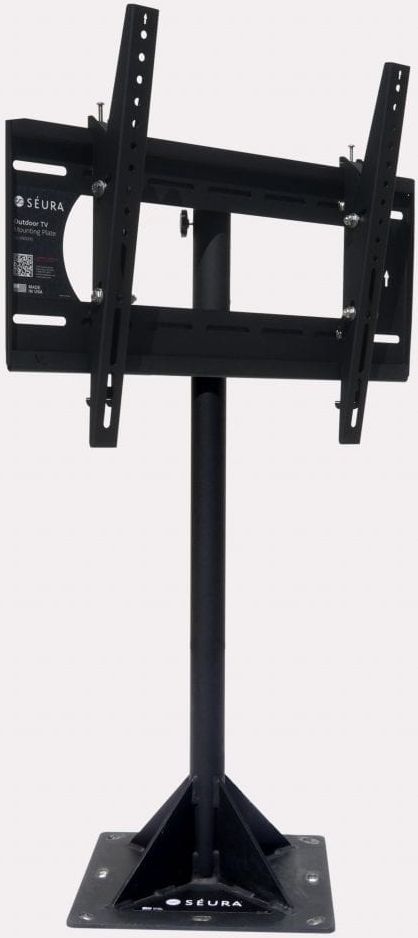 Seura® Black Powder Coat Outdoor Floor Stand TV Mount 1
