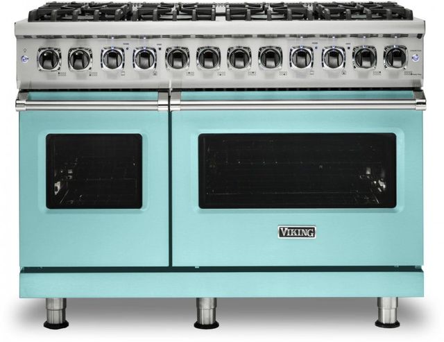 Viking® 5 Series 48" Bywater Blue Pro Style Dual Fuel Natural Gas Range