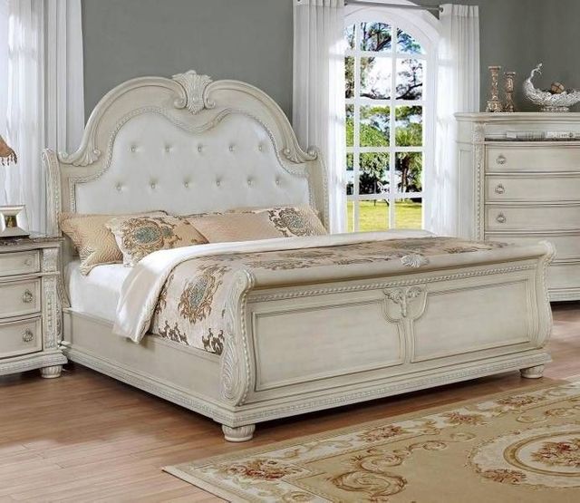 Crown Mark Stanley Antique White Queen Bed-1