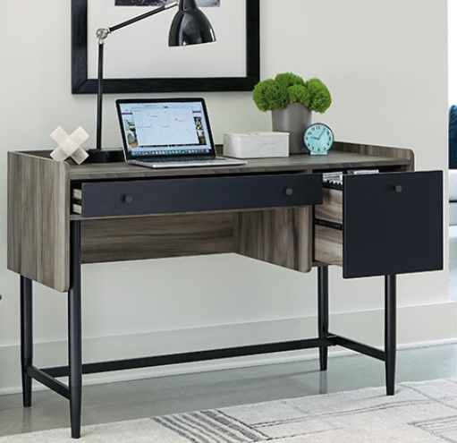 Sauder Harvey Park Home Office Desk Jet Acacia 428189 - Best Buy