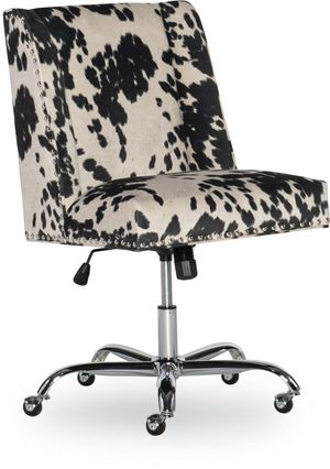 Linon Draper Cow Print Office Chair