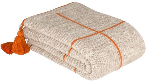 Surya Fleck Burnt Orange And Camel 50" x 60" Throw Blanket 2