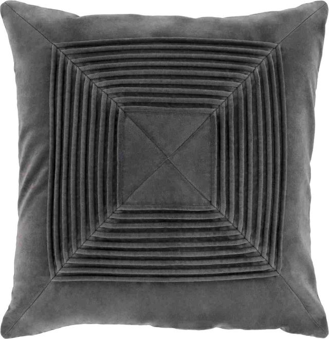 Surya Akira Charcoal 22"x22" Pillow Shell with Polyester Insert-0