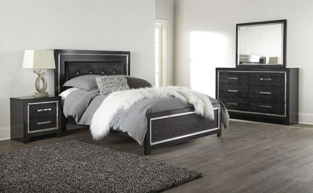 Signature Design by Ashley® Kaydell Black Queen Upholstered Panel Bed 2