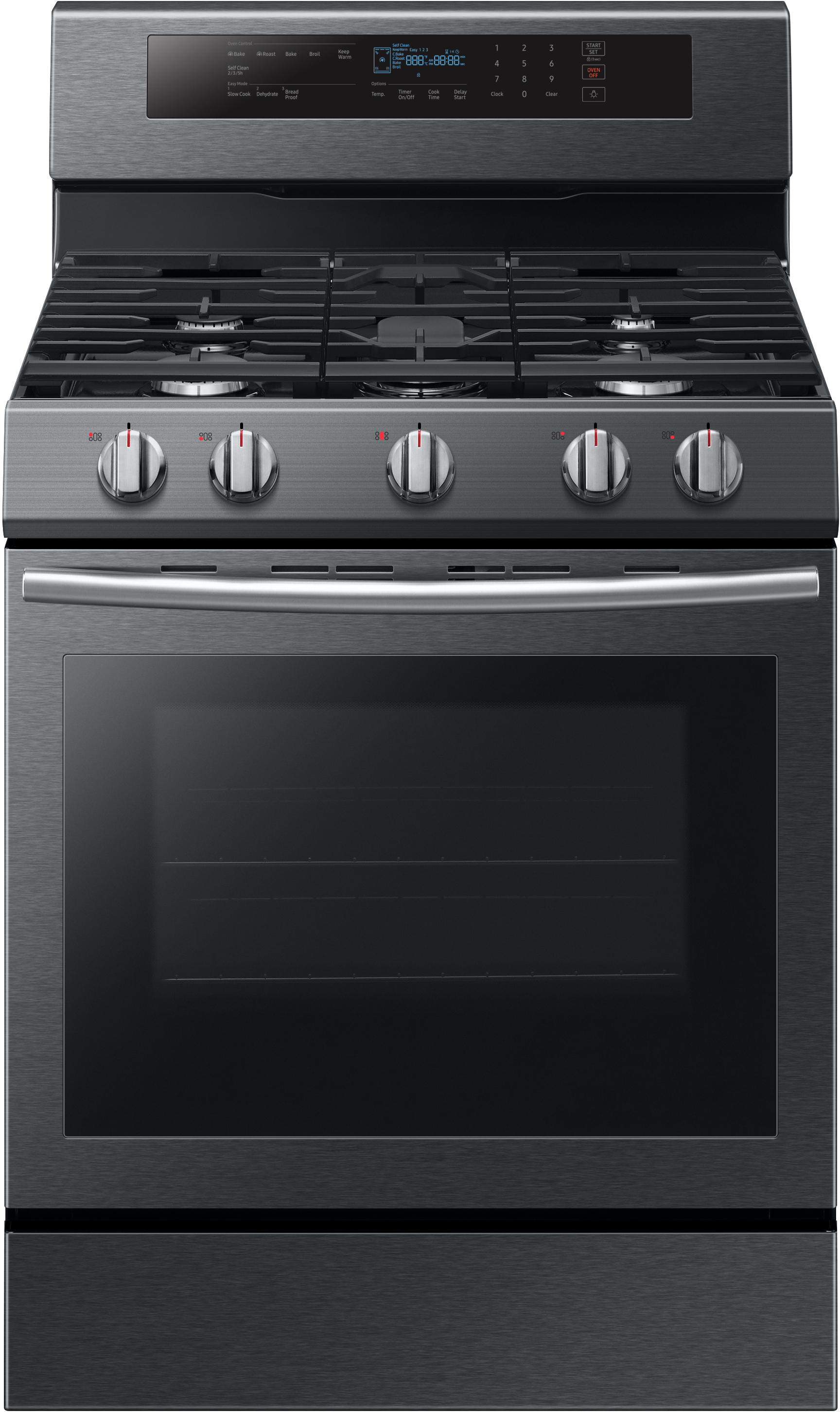 black freestanding gas range