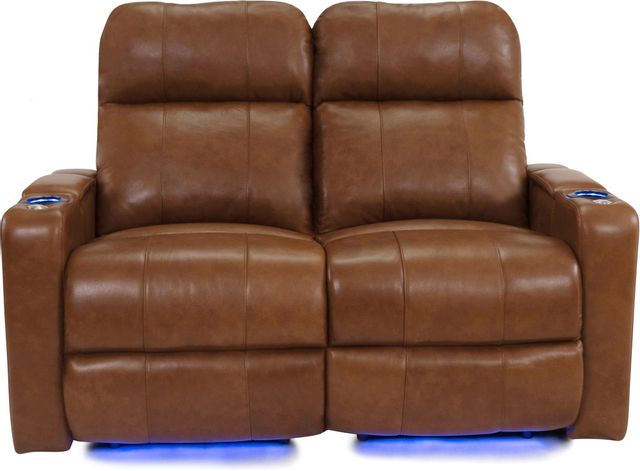 RowOne Prestige Home Entertainment Seating Brown 2-Chair Loveseat