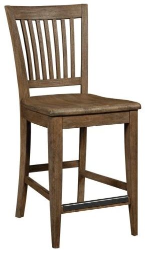 Kincaid® The Nook Hewned Maple Counter Height Slat Back Chair