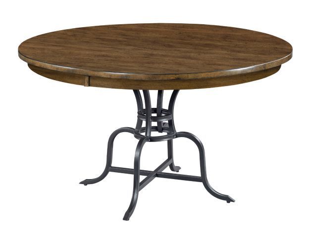 Kincaid® The Nook Hewned Maple 54" Round Dining Table with Black Metal Base-0