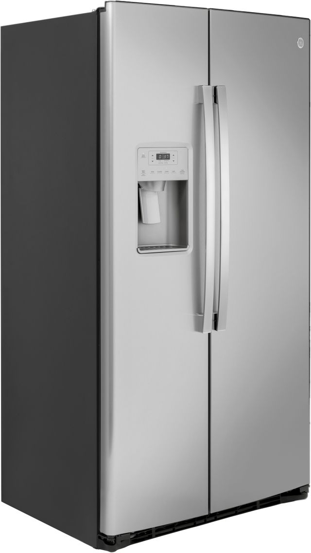 GE® 21.8 Cu. Ft. Stainless Steel Counter Depth Side-By-Side Refrigerator 1