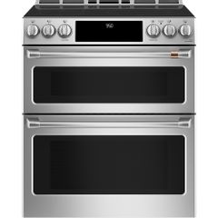 Café™ 30" Stainless Steel Slide In Double Oven Induction Range