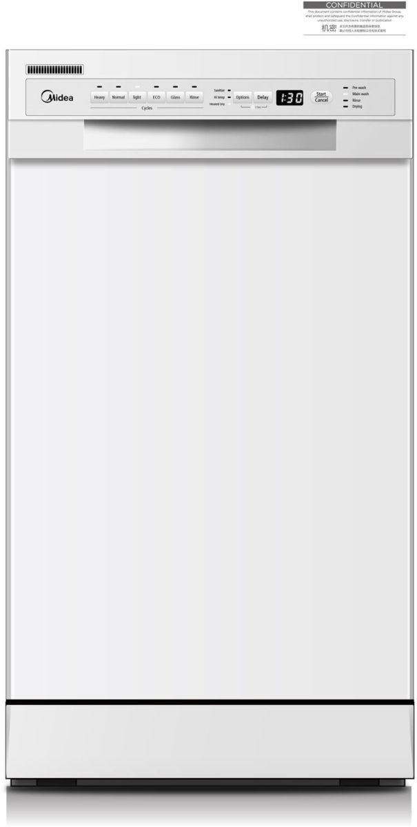 Midea® 18" White Front Control Built In Dishwasher 