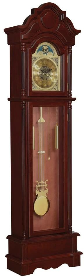 Coaster Diggory Brown Red Clear Grandfather Clock Colder s