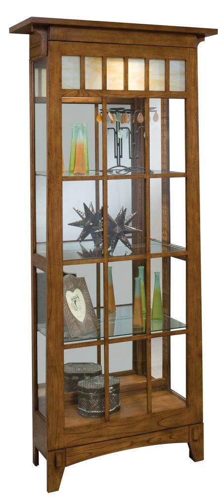 Philip Reinisch Co Roycroft Old Oak Curio Cabinet