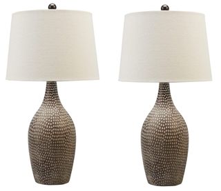 Signature Design by Ashley® Laelman Set of 2 Brown/Gray Table Lamp