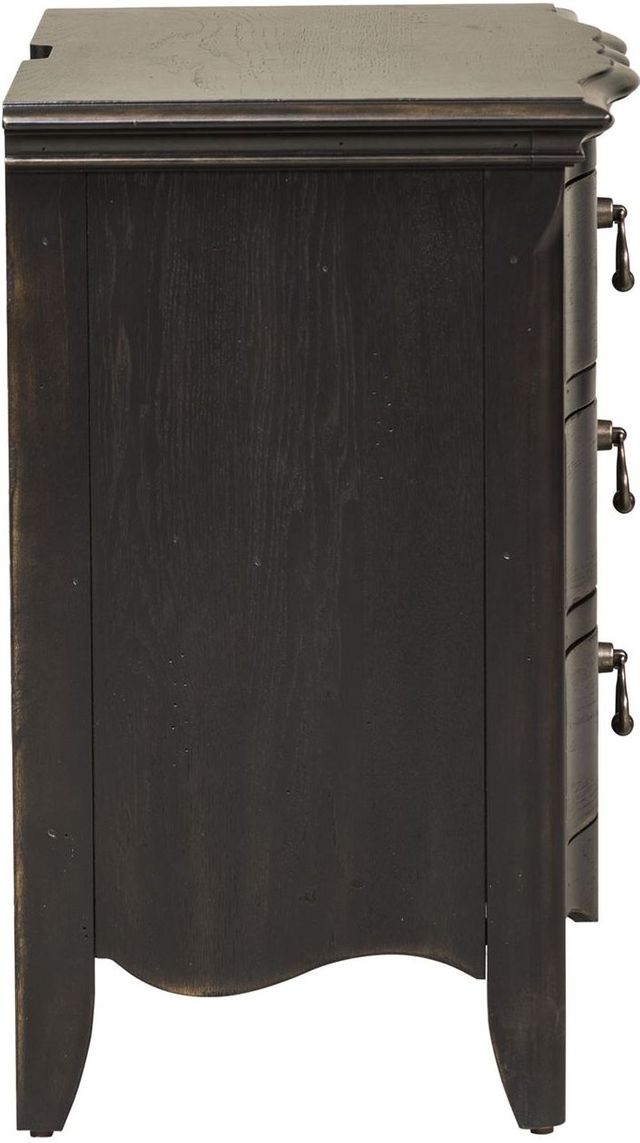 Liberty Furniture Chesapeake Antique Black Three Drawer Nightstand With Charging Station 2