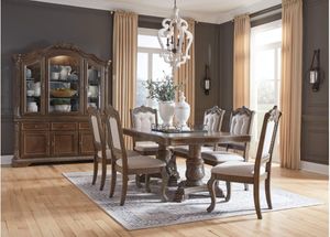 Signature Design by Ashley® Charmond 5 Piece Dark Brown Dining Table Set