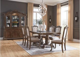Signature Design by Ashley® Charmond 5 Piece Dark Brown Dining Table Set