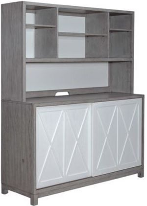 Liberty Palmetto Heights Driftwood/Shell White Server and Hutch