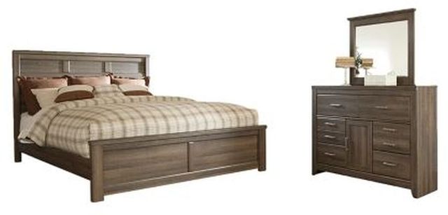 Signature Design by Ashley® Juararo 2-Piece Dark Brown Queen Panel Bed Set-0