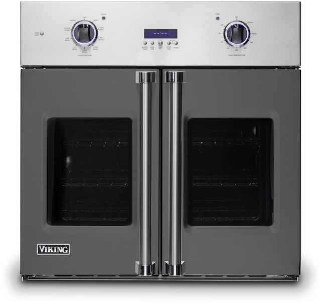 Viking® 7 Series 30" Damascus Grey Professional Built In Single Electric French Door Wall Oven