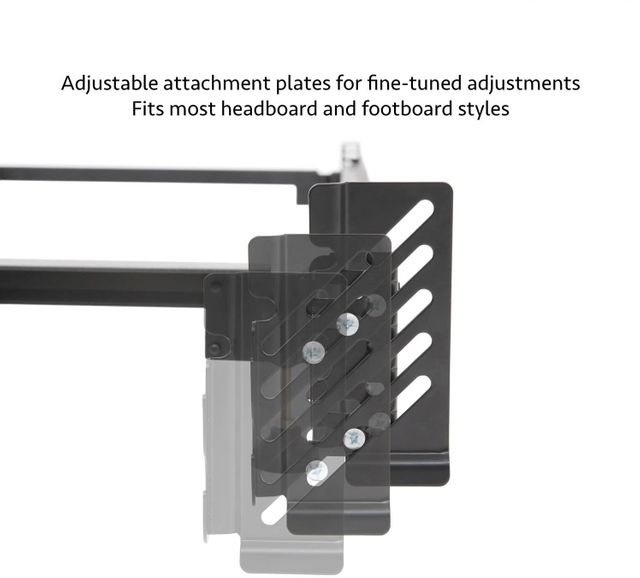 Malouf® Structures® Steelock® Queen Hook-In Headboard Footboard Bed Frame 35