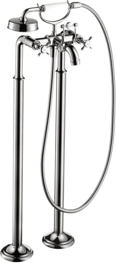 AXOR Montreux Chrome 2-Handle Freestanding Tub Filler Trim with Cross Handles and 1.8 GPM Handshower